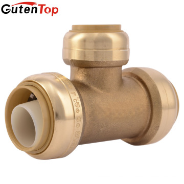 GutenTop Sharkbite 1/2 Igual Tee Brass Push para conectar Push Fit Fitting